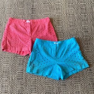 CROWN & IVY Lot of 2 Eyelet Shorts Size 8